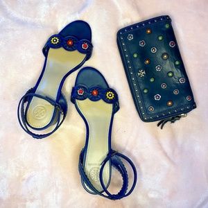 Tori Burch Heels and Wallet Set